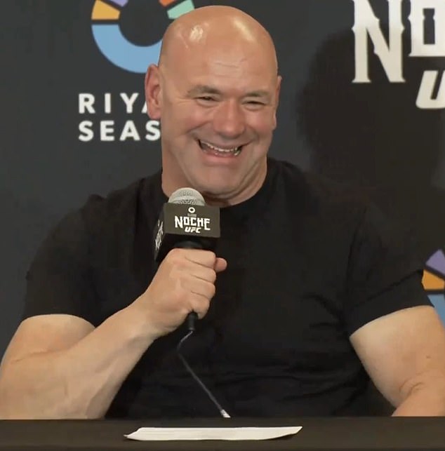 UFC president Dana White let out a nervous chuckle upon hearing about the meeting.