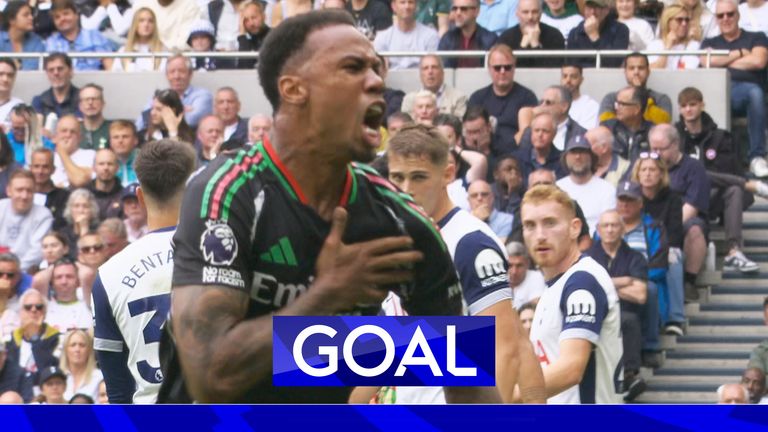 Arsenal's Gabriel scores against Tottenham